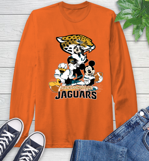 NFL Jacksonville Jaguars Mickey Mouse Donald Duck Goofy Football Shirt Long Sleeve T-Shirt 4