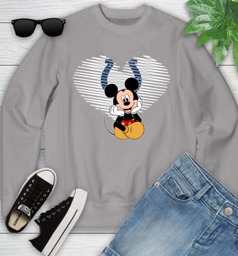 NFL Indianapolis Colts The Heart Mickey Mouse Disney Football T Shirt_000 Youth Sweatshirt 3