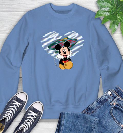 NHL Minnesota Wild The Heart Mickey Mouse Disney Hockey Sweatshirt 11