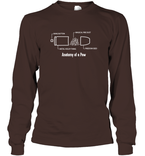 The Anatomy of a Pew Funny Bullet 2nd amendment Long Sleeve