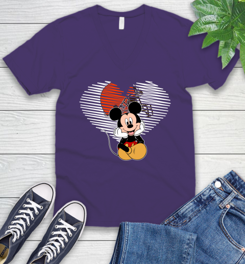 NFL Cleveland Browns The Heart Mickey Mouse Disney Football T Shirt_000 V-Neck T-Shirt 9
