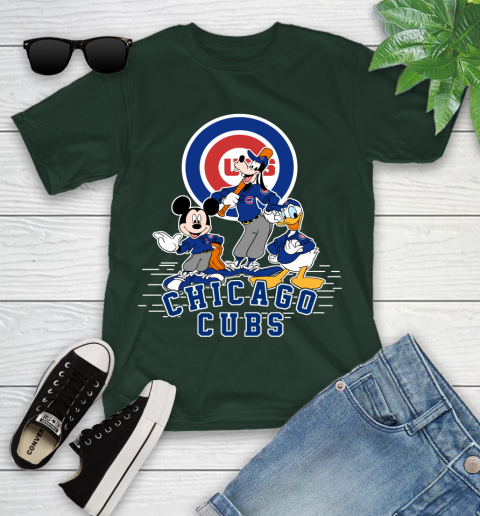 MLB Chicago Cubs Mickey Mouse Donald Duck Goofy Baseball T Shirt Youth T-Shirt 5
