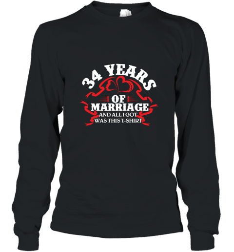 Cool T Shirt 34th Wedding Anniversary Gifts For HerHim Long Sleeve