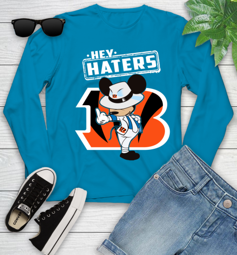 NFL Hey Haters Mickey Football Sports Cincinnati Bengals Youth Long Sleeve 8