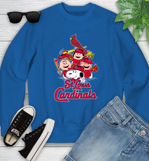 MLB St.Louis Cardinals Snoopy Charlie Brown Woodstock The Peanuts Movie Baseball T Shirt_000 Youth Sweatshirt 7