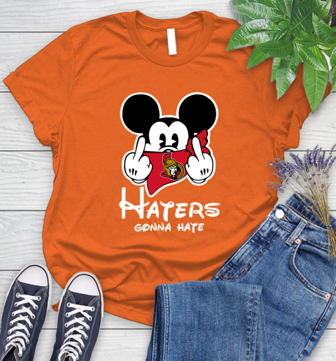 NHL Ottawa Senators Haters Gonna Hate Mickey Mouse Disney Hockey T Shirt Women's T-Shirt 3