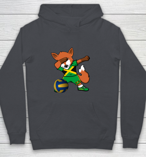 Dabbing Fox Jamaica Volleyball Fans Jersey Jamaican Youth Hoodie 7