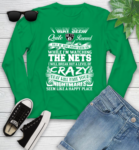 Brooklyn Nets NBA Basketball Don't Mess With Me While I'm Watching My Team Youth Long Sleeve 7