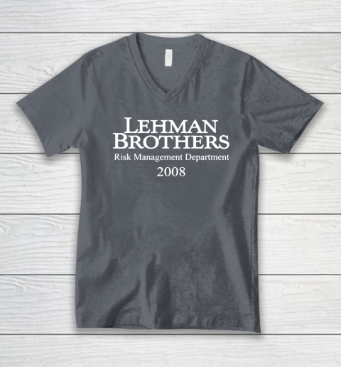 Lehman Brothers Risk Management V-Neck T-Shirt 3