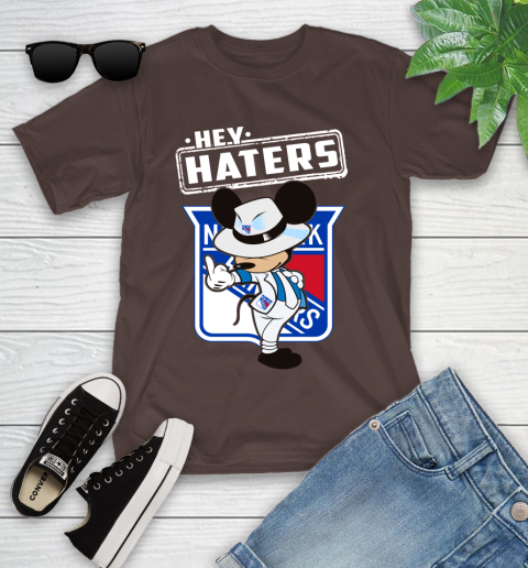 NHL Hey Haters Mickey Hockey Sports New York Rangers Youth T-Shirt 7