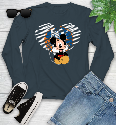 NHL New York Islanders The Heart Mickey Mouse Disney Hockey Youth Long Sleeve 9