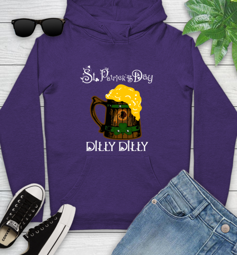 NFL Washington Redskins St Patrick's Day Dilly Dilly Beer Football Sports Youth Hoodie 5
