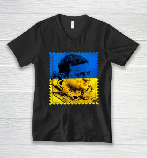 Ukrainian Stamp Shirt Stand With Ukraine Support V-Neck T-Shirt