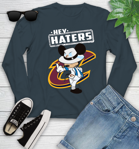 NBA Hey Haters Mickey Basketball Sports Cleveland Cavaliers Youth Long Sleeve 9