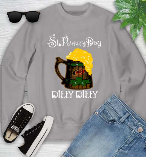 NHL Carolina Hurricanes St Patrick's Day Dilly Dilly Beer Hockey Sports Youth Sweatshirt 3