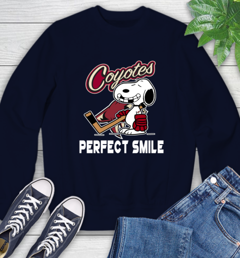 NHL Arizona Coyotes Snoopy Perfect Smile The Peanuts Movie Hockey T Shirt Sweatshirt 2