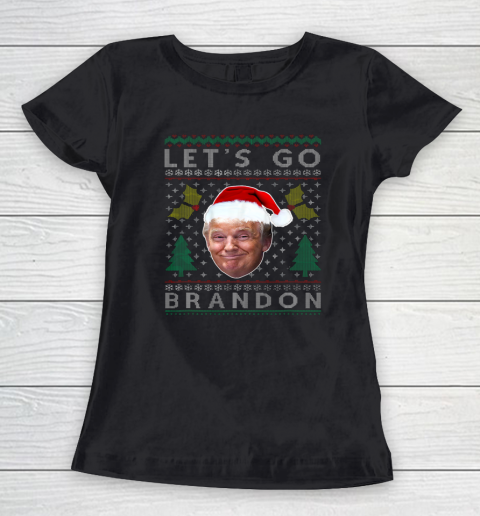 Santa Trump Let's Go Brandon Christmas Pajama Ugly Women's T-Shirt