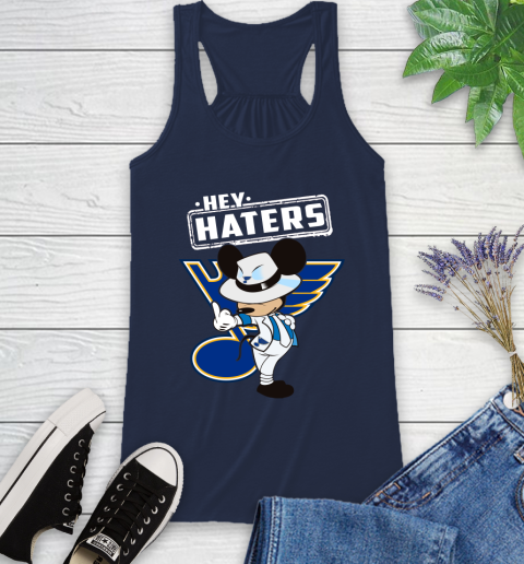 NHL Hey Haters Mickey Hockey Sports St.Louis Blues Racerback Tank 9