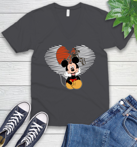 NFL Cleveland Browns The Heart Mickey Mouse Disney Football T Shirt_000 V-Neck T-Shirt 4