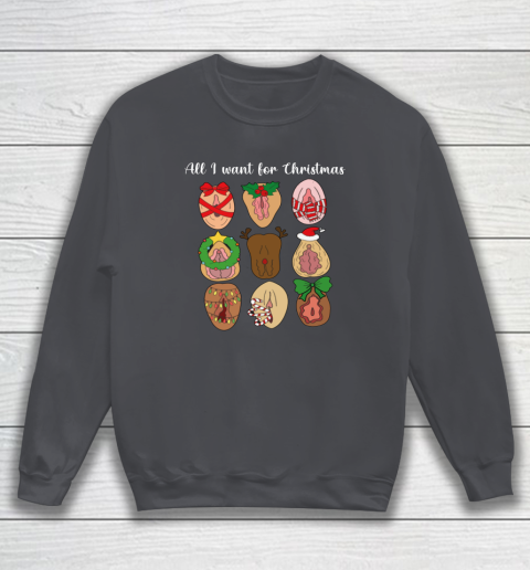 All I Want For Christmas Is Pussy Ugly Christmas Funny Naughty Santa Sweatshirt 3
