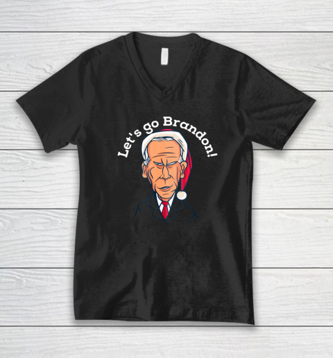 Let's Go Brandon Funny Christmas Joe Biden Chant V-Neck T-Shirt