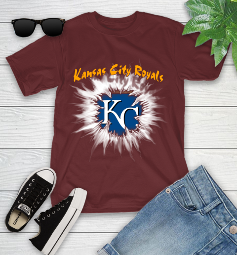 Kansas City Royals MLB Baseball Adoring Fan Rip Sports Youth T-Shirt 14