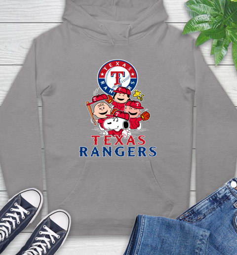 MLB Texas Rangers Snoopy Charlie Brown Woodstock The Peanuts Movie Baseball T Shirt Hoodie 6
