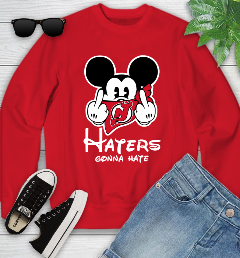 NHL Nashville Predators Haters Gonna Hate Mickey Mouse Disney Hockey T Shirt Youth Sweatshirt 8