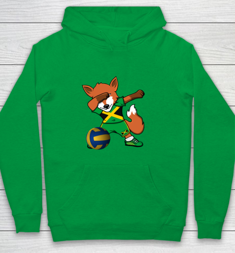 Dabbing Fox Jamaica Volleyball Fans Jersey Jamaican Youth Hoodie 6