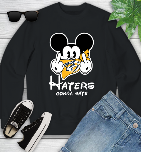NHL New Jersey Devils Haters Gonna Hate Mickey Mouse Disney Hockey T Shirt Youth Sweatshirt