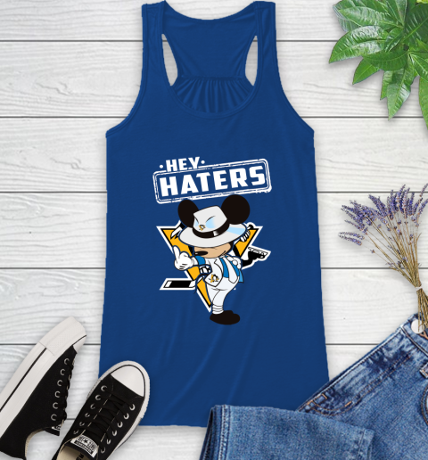 NHL Hey Haters Mickey Hockey Sports Pittsburgh Penguins Racerback Tank 8