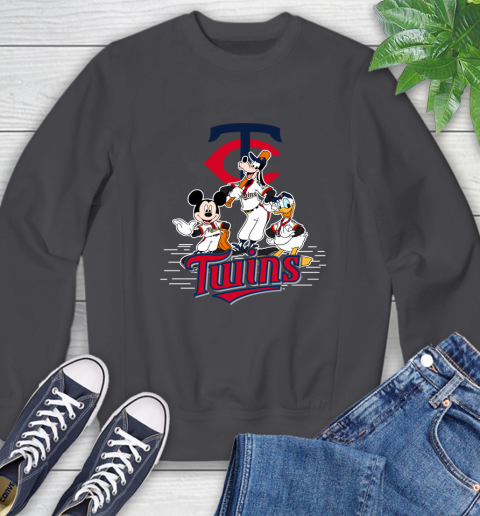 MLB Minnesota Twins Mickey Mouse Donald Duck Goofy Baseball T Shirt Sweatshirt 6