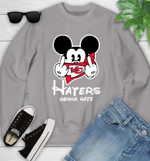 NFL Kansas City Chiefs Haters Gonna Hate Mickey Mouse Disney Football T Shirt_000 Youth Sweatshirt 3