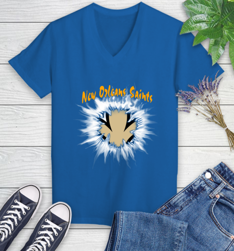 New Orleans Saints NFL Football Adoring Fan Rip Sports Women's V-Neck T-Shirt 10