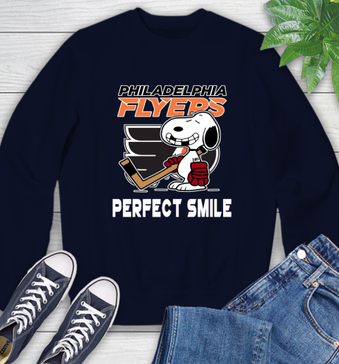 NHL Philadelphia Flyers Snoopy Perfect Smile The Peanuts Movie Hockey T Shirt Sweatshirt 2