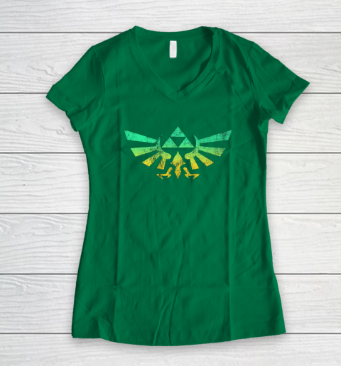 Triforce Shirt Legend of Zelda Women's V-Neck T-Shirt 3