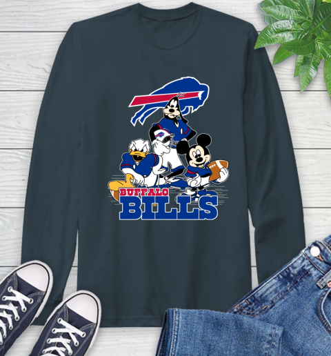 NFL Buffalo Bills Mickey Mouse Donald Duck Goofy Football Shirt Long Sleeve T-Shirt 9