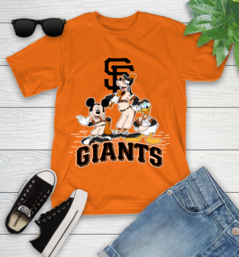 MLB San Francisco Giants Mickey Mouse Donald Duck Goofy Baseball T Shirt Youth T-Shirt 24