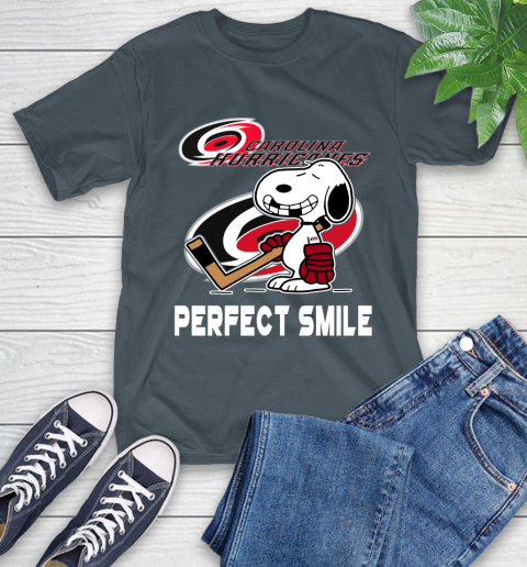 NHL Carolina Hurricanes Snoopy Perfect Smile The Peanuts Movie Hockey T Shirt T-Shirt 10