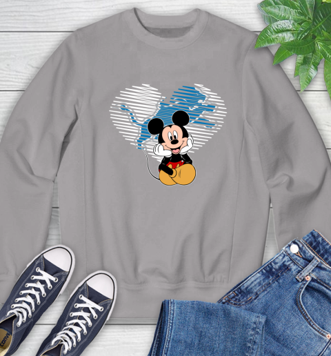 NFL Detroit Lions The Heart Mickey Mouse Disney Football T Shirt_000 Sweatshirt 5