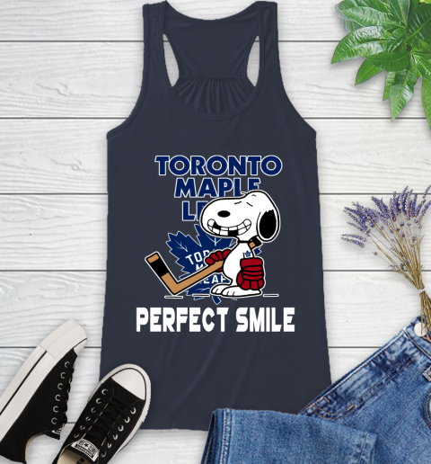 NHL Toronto Maple Leafs Snoopy Perfect Smile The Peanuts Movie Hockey T Shirt Racerback Tank 10
