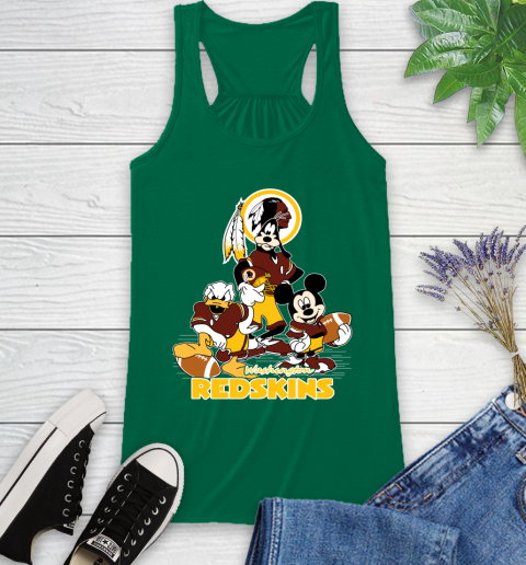NFL Washington Redskins Mickey Mouse Donald Duck Goofy Football Shirt Racerback Tank 6