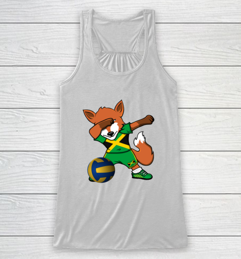 Dabbing Fox Jamaica Volleyball Fans Jersey Jamaican Racerback Tank 2