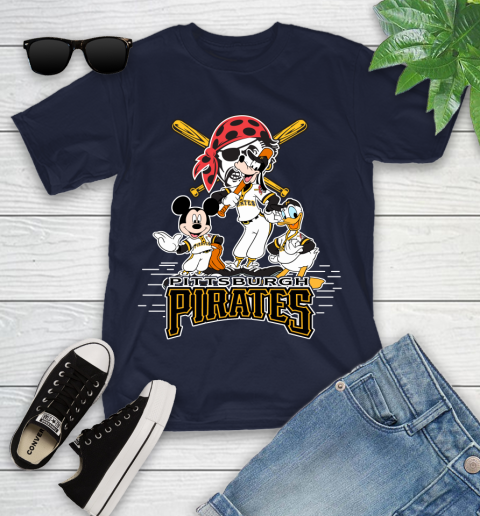 MLB Pittsburgh Pirates Mickey Mouse Donald Duck Goofy Baseball T Shirt Youth T-Shirt 2