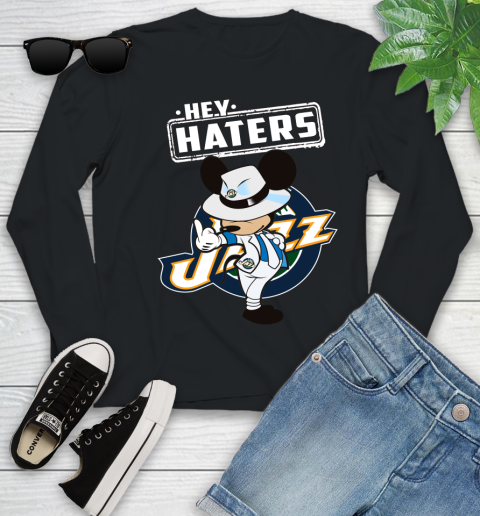 NBA Hey Haters Mickey Basketball Sports Utah Jazz Youth Long Sleeve