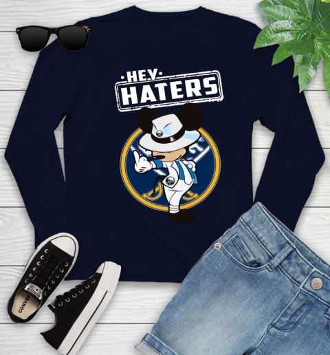 NHL Hey Haters Mickey Hockey Sports Buffalo Sabres Youth Long Sleeve 2