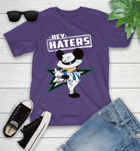 NHL Hey Haters Mickey Hockey Sports Dallas Stars Youth T-Shirt 3