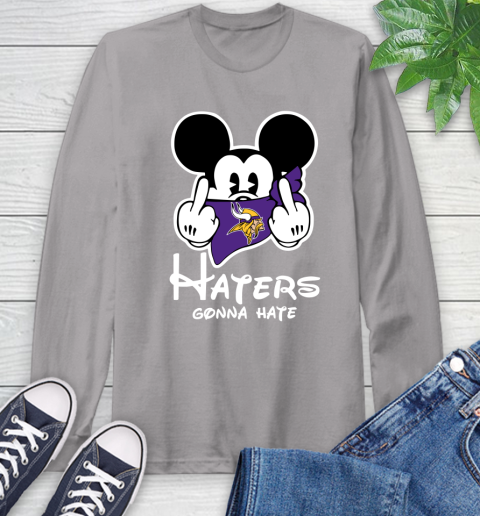 NFL Minnesota Vikings Haters Gonna Hate Mickey Mouse Disney Football T Shirt Long Sleeve T-Shirt 6
