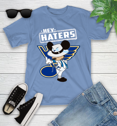 NHL Hey Haters Mickey Hockey Sports St.Louis Blues Youth T-Shirt 15