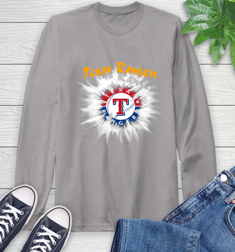 Texas Rangers MLB Baseball Adoring Fan Rip Sports Long Sleeve T-Shirt 6